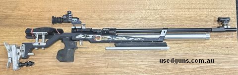 Very well set up Anschutz 9003. Lots of money spent on sights, trigger and setting up. Extremely accurate. Note bottle is out of date. Approx. 2500 in parts on 