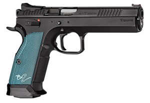 CZ
CZTS2BLK 
TS 2 BLACK
9MM, 10 SHOT
CASED WITH TWO MAGS
134MM BARREL
NOW WITH BLUE ALLOY GRIPS

SPECIAL NEW $1815