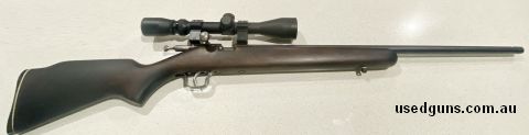 Winchester Cooey 39 single bolt .22Lr with Burris scope , very light ,very accurate 350 dollars .Chris Wallan 0414417344