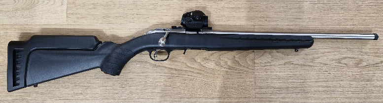 Ruger American 22lr Stainless, synthetic with Bushnell Red dot. Great condidtion fired about 100 rnds at range suit new buyer.¬† PH:0409509457 for any inquiry