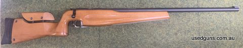 This rare high quality target rifle was manufactured in 1956 and is fitted with the original heavy barrel measuring 26 3/8 inches to the front of the receiver. 