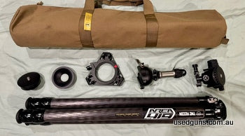 Includes bag, both a ball head and leveling head and updated leg stopper and old-style head assembly and all components to utilise in either configuration. In a