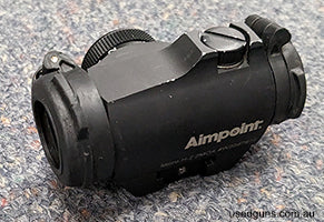 An Aimpoint Micro H-2 2 MOA - Red dot reflex sight in very good condition. This sight comes with mount for 11mm dovetails such as on 22 rimfire rifles etc.. Ex 