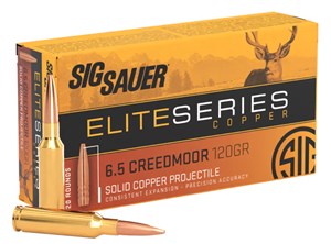 SIG SAUER
E65CH1-20
ELITE SERIES COPPER
6.5 CREEDMOOR, 120GR, HOLLOW POINT
AMMUNITION

$59.90 /PER 20
$269.55 /PER 100