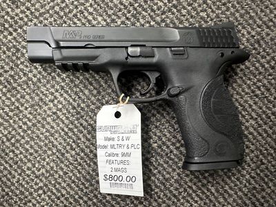 Consignment Used Smith & Wesson Military & Police 9MM 10Rnd B/R 127MM CASED W/ 2MAG & 2 SPARE GRIP SN: HNH4071