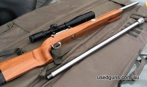 F Class Panda Right bolt right port with 308W bolt and Magnum bolt. Action has TG ejector and 20 MOA pic rail & Jewell Trigger. Barrels approx. 600 rounds - Bar