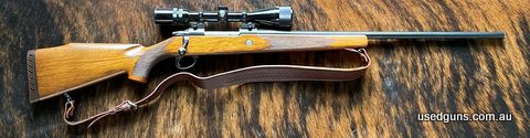 Bolt action 270W centrefire with original butt plate rubber. Serial Number: 562662 Approximately 1980-81 manufacture. Bushnell Waterproof Sportview 4-12 x 40 sc