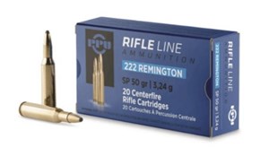 PPU
HR222B
222REM, 50GR, SOFT POINT
AMMUNITION

SPECIAL
$23.90 /PER 20
$107.55 /PER 100
$205 /PER 200