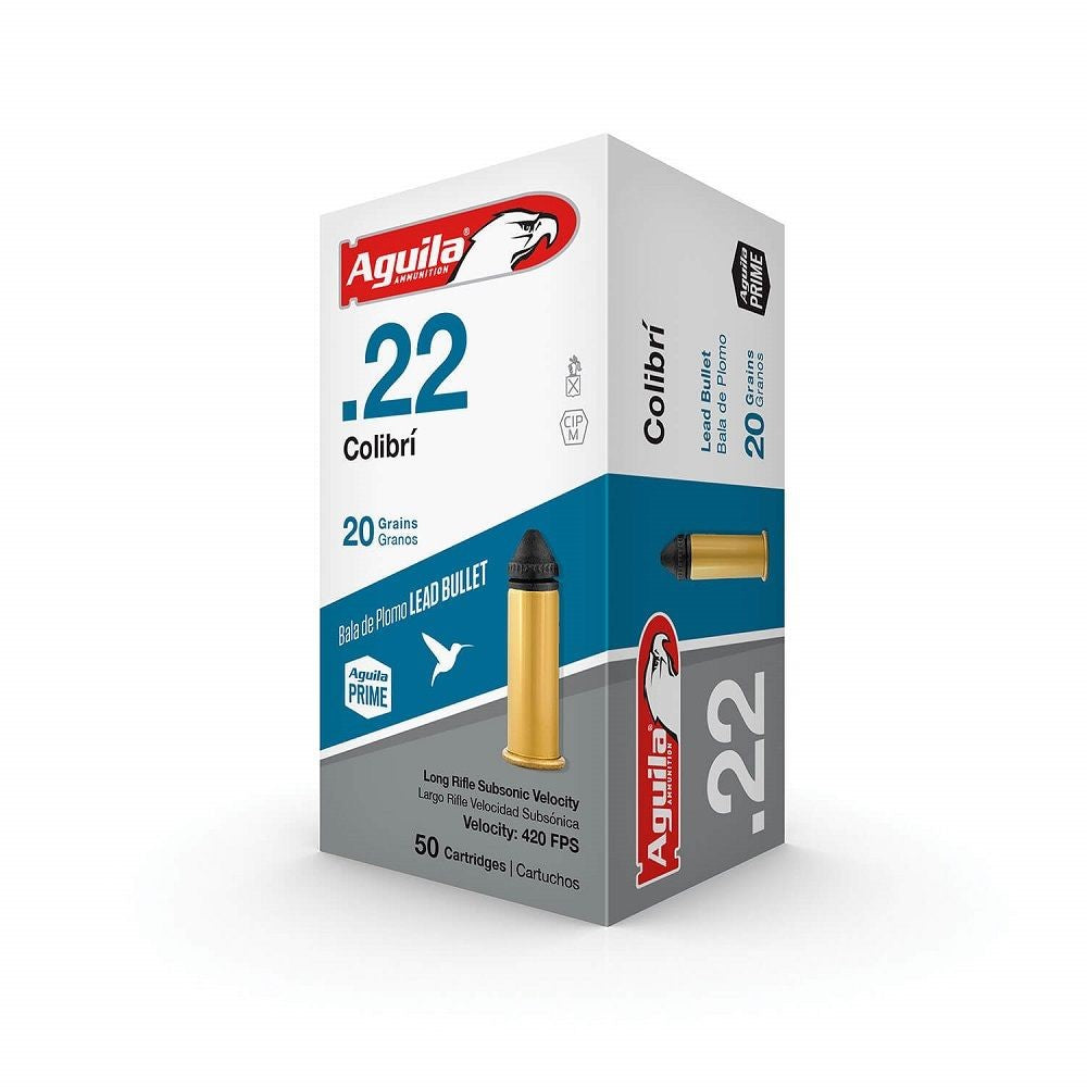 AGUILA .22LR COLIBRI 20GR POWDERLESS LEAD 420FPS 50PK
