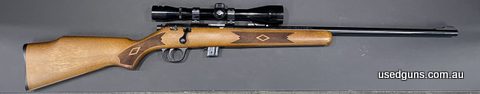 The Marlin 25N is in excellent used condition. May have some cosmetic usage imperfections. Paired with a Japanese made Cougar 4x40 Scope.