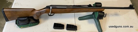 Excellent condition and presents as new. Impulsive purchase but only used one time at the range, fired approx. 10 rounds. Owned since new. Comes with 2 genuine 