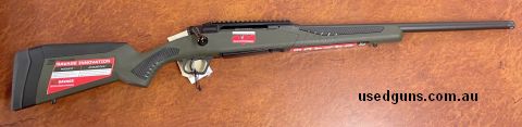New Savage Impulse Hog Hunter in 30-06. Straight pull Bolt action, OD Green Synthetic stock. 4 Shot flush fir detach box Magazine. AccuTrigger. 20 MOA Rail mach