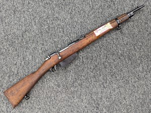 CARCANO
MODEL 91/28
6.5 CARC
5 SHOT
GOOD PLUS BORE
RARE ADJUSTABLE REAR SIGHT
DATED 1932
WWII ITALIAN RIFLE
#C962

EXC+ $795