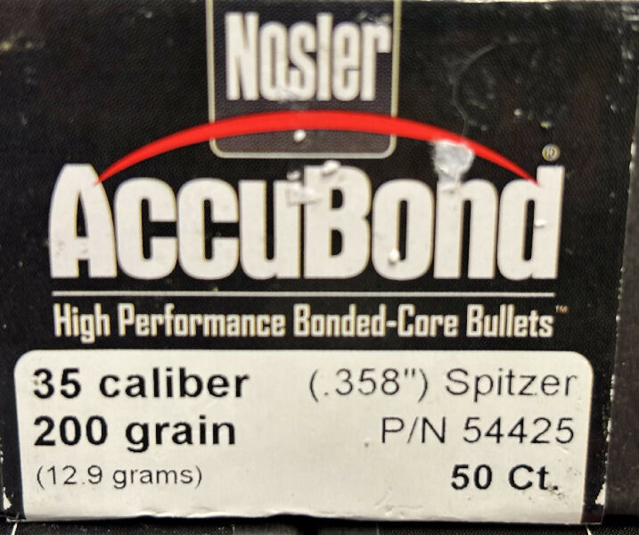 Nosler AccuBond in 35 cal. 225gr. ¬† ¬† ¬† ¬† ¬† ¬† Suit 358 Win , 35 Whelen , 357 Norma Mag. 50 per box , Free Postage.¬†