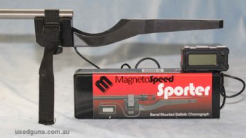 As New Magneto Speed Chronograph. Calculates Statistics. Suitable for barrels 0.5 to 1.0 inch diameter.. Easy to set up. Price includes express post and trackin
