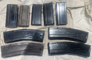 5 X 15 rnd, plus 4 x 30rnd M1 magazines, some are as new others are used