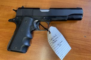 Make: Norinco Model: 1911A1 Action: Semi-auto Serial Number: 610945 Description: Norinco 1911A1 45 ACP. Has a MTM case and 1 magazine. Is in good condition Prod