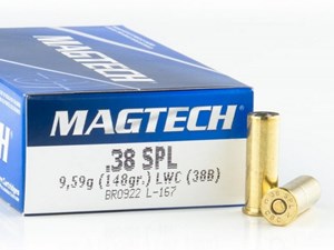 MAGTECH
MAG38B
38 SPECIAL, 148GR, LEAD WC
AMMUNITION

$39.90 /PER 50
$349 /PER 500