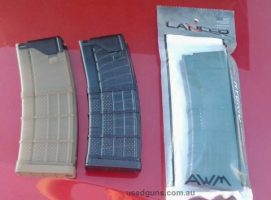 Brand new Lancer 30rnd translucent TAN and BLACK AR15 mags $140 each $15 express postage TAN or BLK translucent so you can see your round count. Already importe