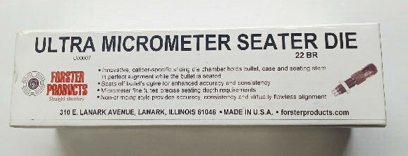 1. 22BR  Forster ultra micrometer Seater die $180 (brand new) with free shipping