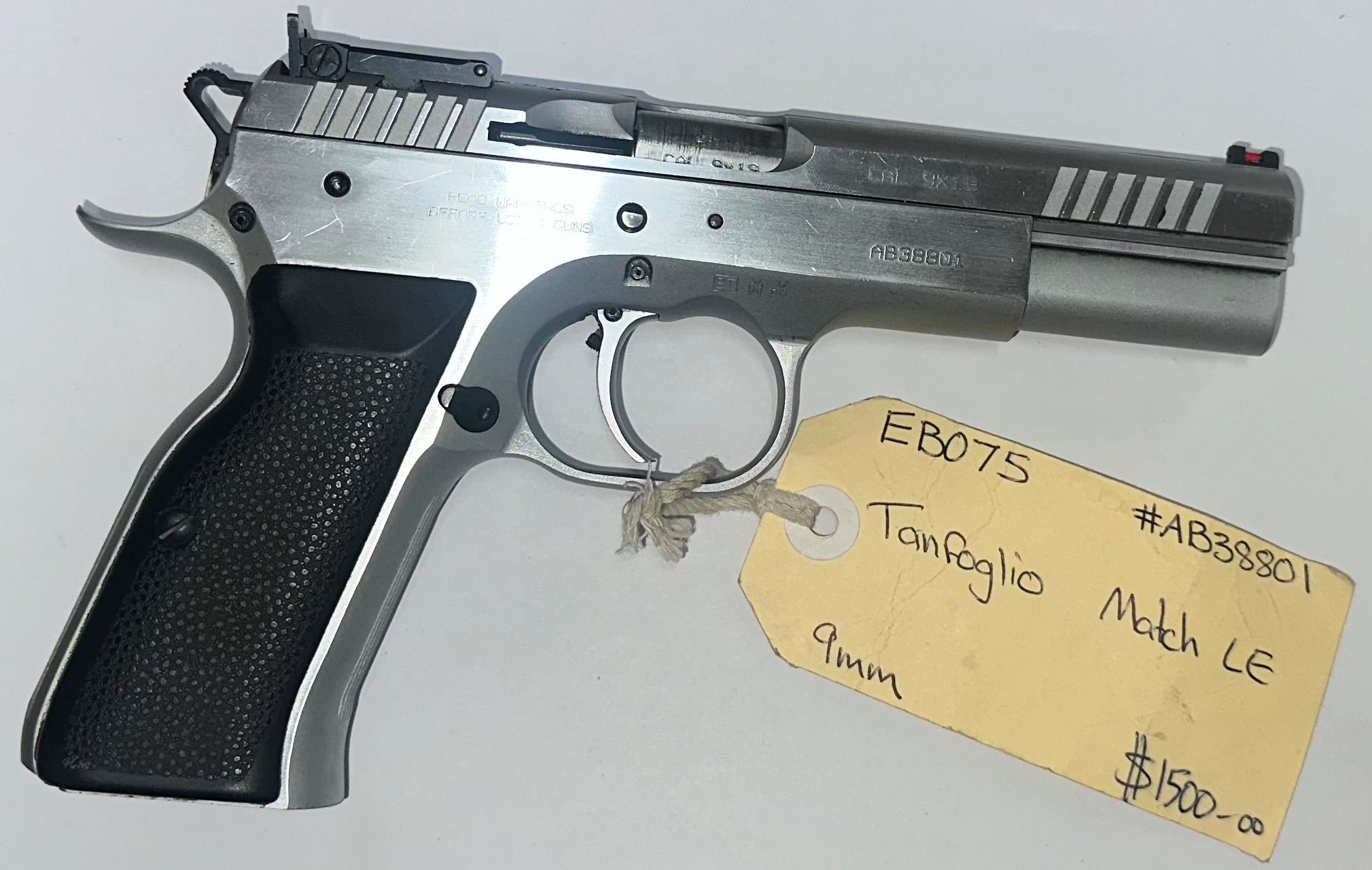 Tanfoglio Match LE 9MM Tag EB075 AB38801 NFID F00007849