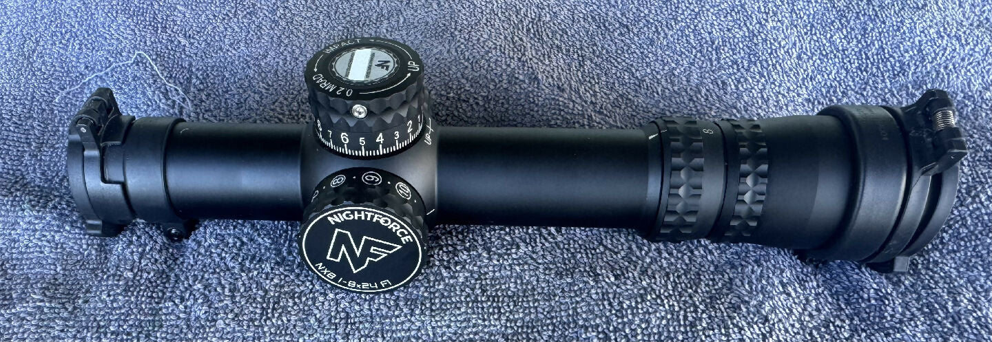 Nightforce NX8 1-8x24 with FC-MIL reticle, very good condition.