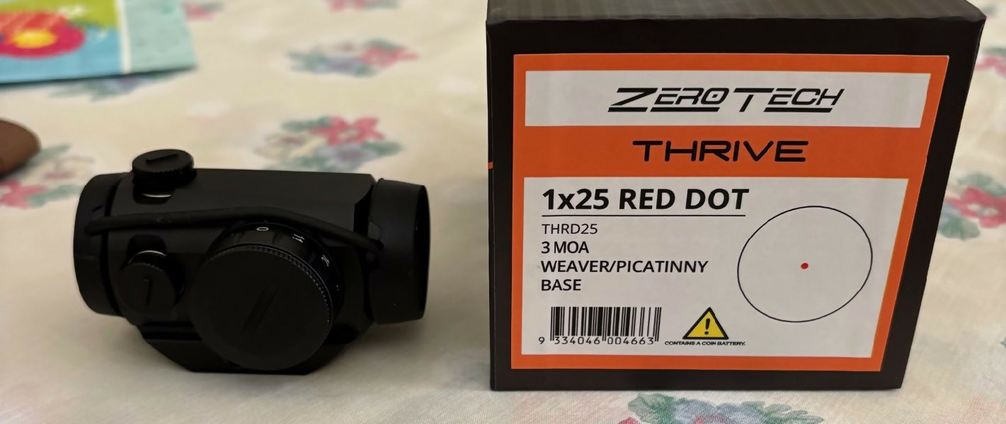 Brand new in box ZeroTech Thrive 3 MOA red dot. Only mounted once. Never shot. Having a cleanout. $150 posted.