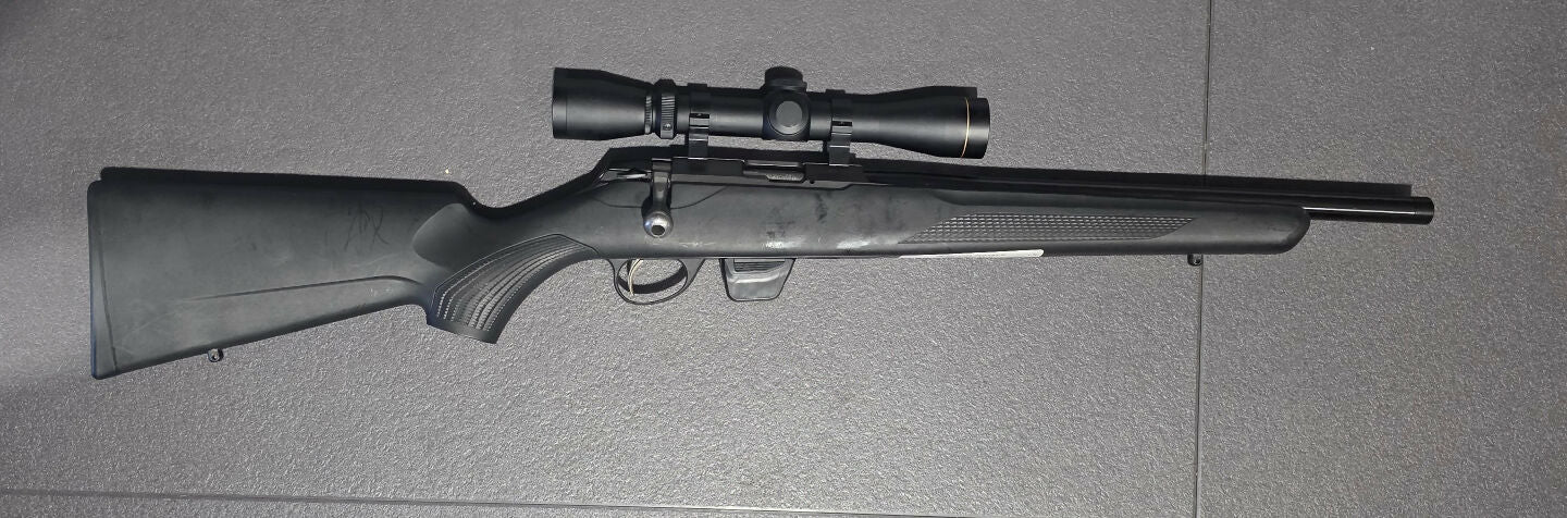 TIKKA T1X 22LR 16" BARREL WITH A LEUPOLD VX1 2-7X33 SCOPE