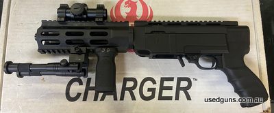 Very good condition Ruger charger 22LR in archangel stock. prohibited item NSW please check with your state and territories rules and regulations before purchas