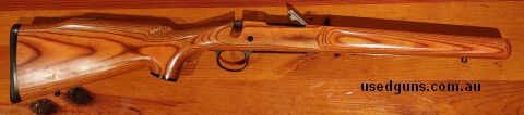 Remington 700 SA Varmint Laminate stock with bottom metal and .223 or .308 follower and mag box. Small rub on bottom of butt stock and lacquer peeling on grip c