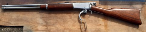 Rossi Puma 92 Stainless Steel Rossi lever action carbine in 357 Magnum/.38 Special. 20 inch barrel. 10 round Tube Mag. Fixed front blade sight. Rear stepped sem