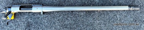Remington 700 308 stainless Varmint fluted 16 inch barrel with 5/8 muzzle brake, Weaver 20moa rail, Timmny Elite trigger. Accurate shooter and fairly well weigh