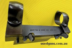 Rare GRIFFIN &HOWE hand detachable side mount from a beygone era. 3/4 rings and never mounted.  Perfect for a pre 64 and Lyman Alaskan scope. Wonderful workmans
