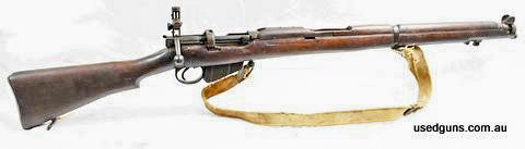 1942 Lithgow SMLE has No 4 central sight fitted and has had heavy factory barrel fitted, matching serials. Bore is good would make a good shooter after a tidy u