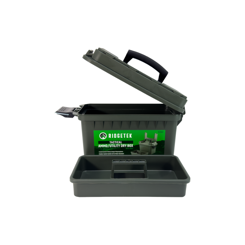 Ridgetek Utility Dry Storage Box w/Tray OD Green