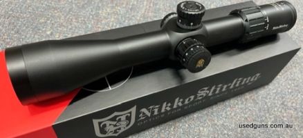 Brand new in the box and reduced from $570 to clear. Nikko Stirling Diamond FFP 6-24x50 with Illuminated HMD reticle in the first focal plane. 34mm Tube. Side p