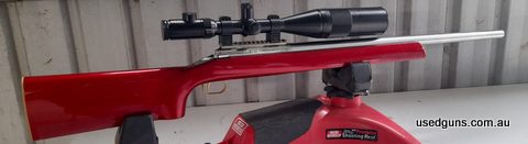 Nesika K. left bolt,left feed,left eject. 2 barrels in 6mm Dasher. Broughton heavy varmint 1555 rounds. Maddco heavy varmint 1200 rounds. Nightforce 12x42 bench