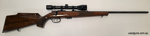 For sale this excellent condition Anschutz 1522 in .22WMR, included is a Blackhawk Japanese scope, dated 1976. Shipping and more pictures are available, price i