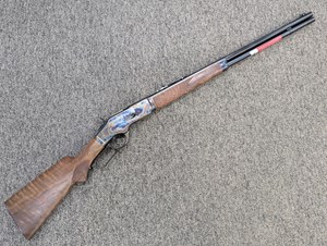 WINCHESTER
534259141
MODEL 1873 DELUXE SPORTING
45 LONG COLT
14 SHOT
24" HALF ROUND HALF OCTAGONAL BARREL
DEEP GLOSS BLUED FINISH
COLOR CASE FINISHED RECEIVER
HIGH GRADE CHECKERED WALNUT
STOCK & FOREND
ONE ONLY
#00101YW73G

NEW $3990