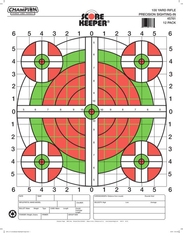 Target 100Yd Sight In Rifle Fluro