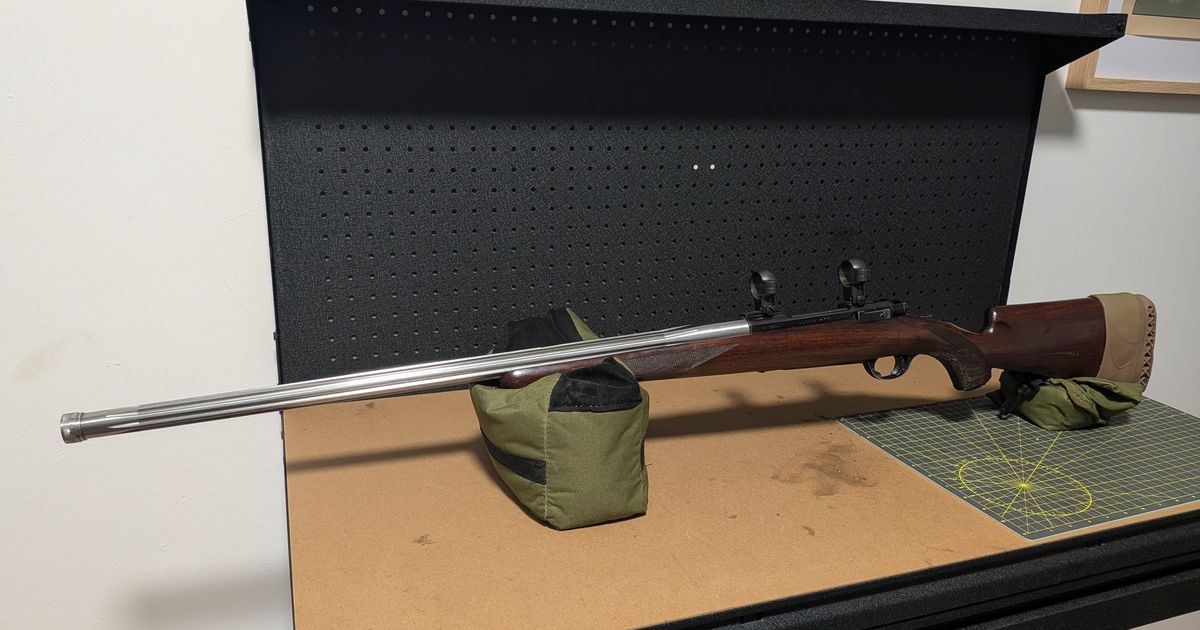 Ruger M77 with custom fluted stainless barrel