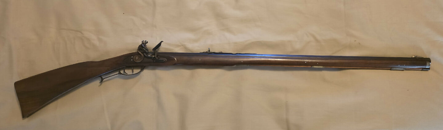 American long-rifle, built with a 40 cal green-mountain barrel with a 1:66 twist for patched roundball and an L&R lock. Note rifle can't be listed as a 40 BP. I