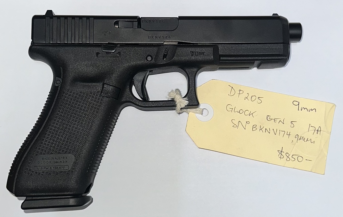 Glock 17 Gen 5 9MM TagDP205 BKNV174 NFID F00016244