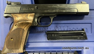 Brand new and in stock for immediate delivery. Smith and Wesson Model 41 with 5.5 inch barrel in 22LR. $30 freight to your dealer Australia wide except WA ($65 