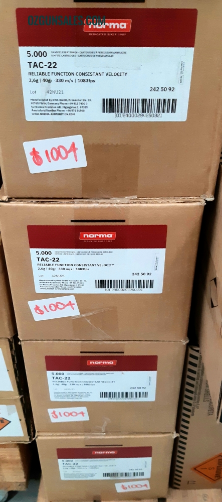 Norma 22LR Tac-22 40gr LRN BULK 5000 Rounds