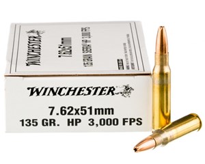 WINCHESTER 
AU762135
NATO
7.62 / 308WIN, 135GR, JHP
LOADED WITH SIERRA GAMEKING
3000 FPS 
AMMUNITION

SPECIAL
$34.90 /PER 20
$174.50 /PER 100
$349 /PER 200