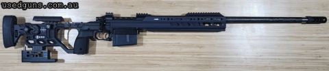 Defiance GA Hunter action, PROOF 1:8 26" barrel, KRG Whisky LA folding chassis, AREA 419 muzzlebrake, Triggertech Diamond 2 stage trigger, KRG XL Arca Rail and 