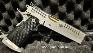 Handgun brilliantly looked after, comes with 5 magazines and carry case. Shot around 1500 rounds if that, cleaned and oiled after every session. Only selling du