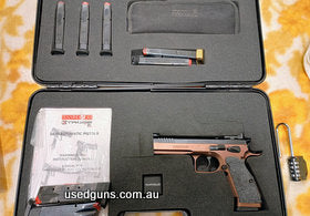 Tanfoglio Stock III Xrteme, comes with ready for IPSC with 8 magazines and shoots great. There are some holster marks and has had around 5,000 rounds put throug