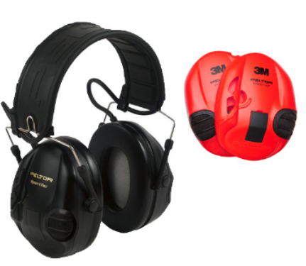 PELTOR SPORTAC BLACK &amp; RED ELECTRONIC EAR MUFFS 24DB